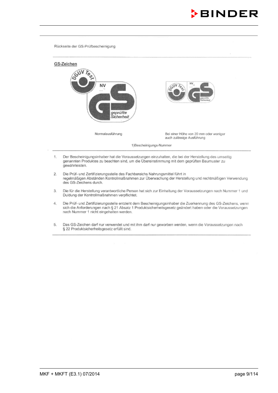 BINDER MK 115 User Manual | Page 9 / 115