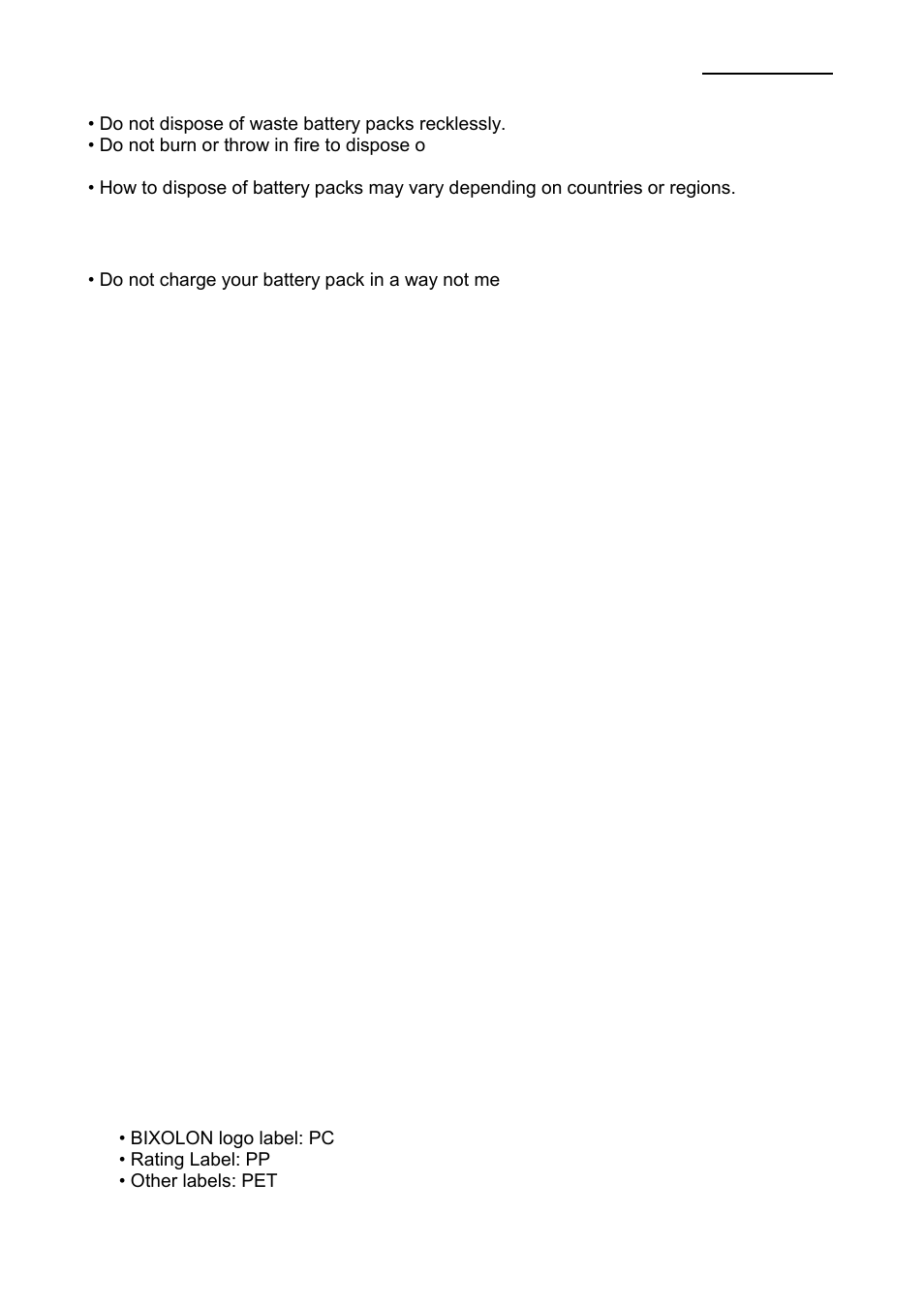 3 label types, Spp-r200ii, Fcc compliance information | Information to the user | BIXOLON SPP-R200II User Manual | Page 32 / 32