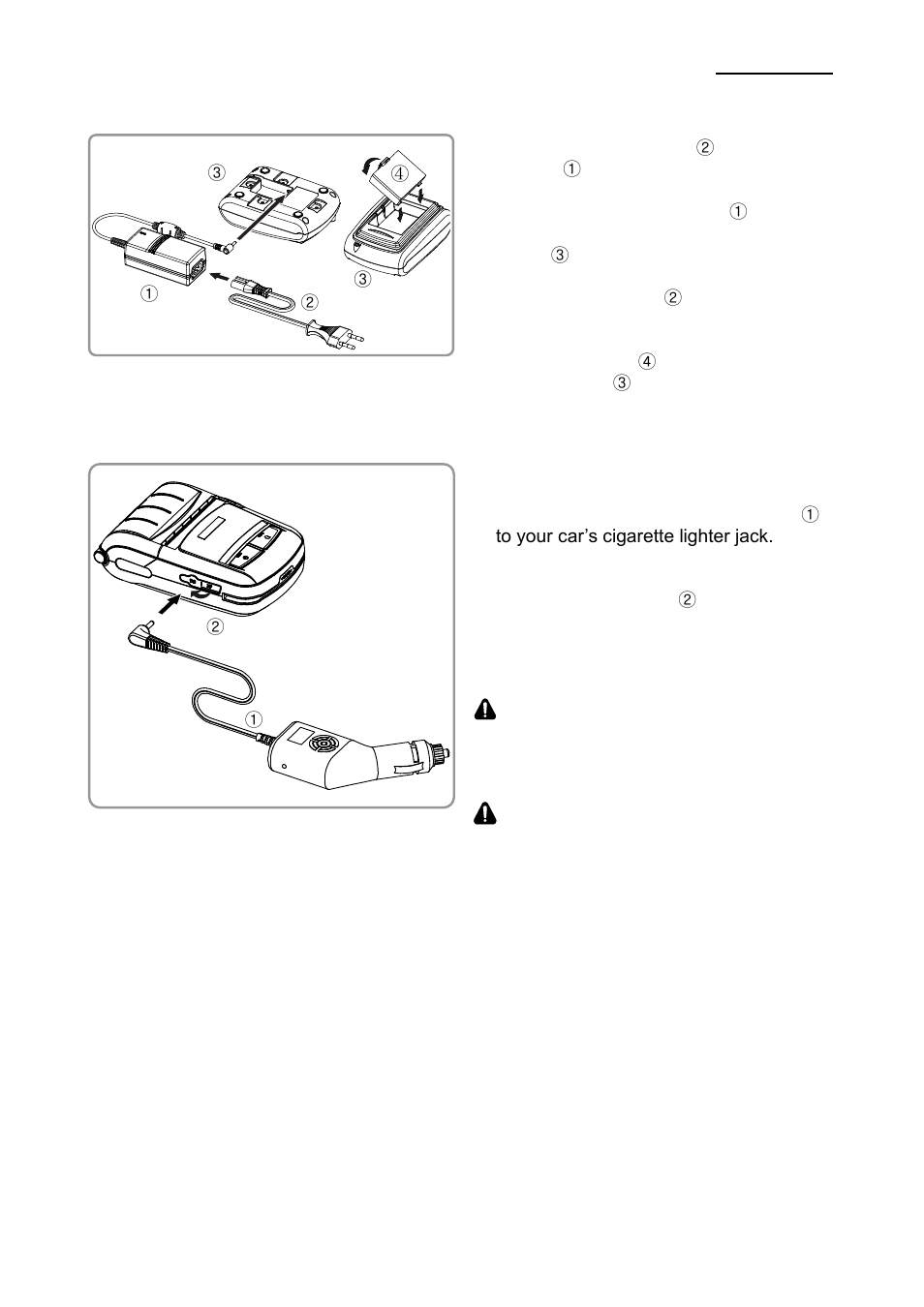 2-2 using single battery cradle (optional), 2-3 using cigarette lighter charger (optional), Spp-r210 | Rev. 1.03 | BIXOLON SPP-R210 User Manual | Page 13 / 31