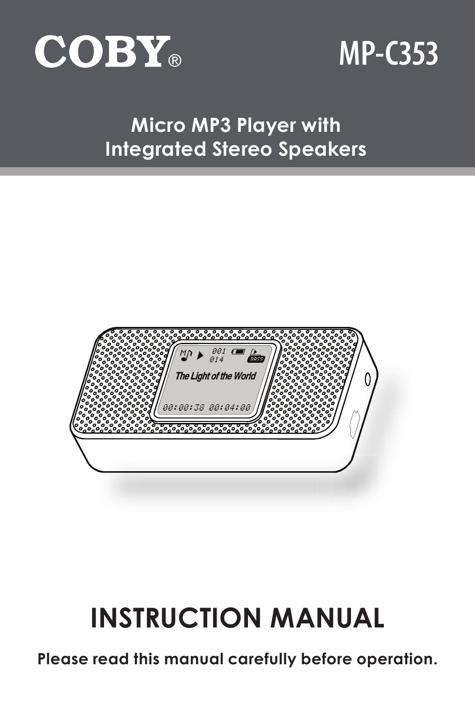COBY MP-C353 User Manual | 36 pages