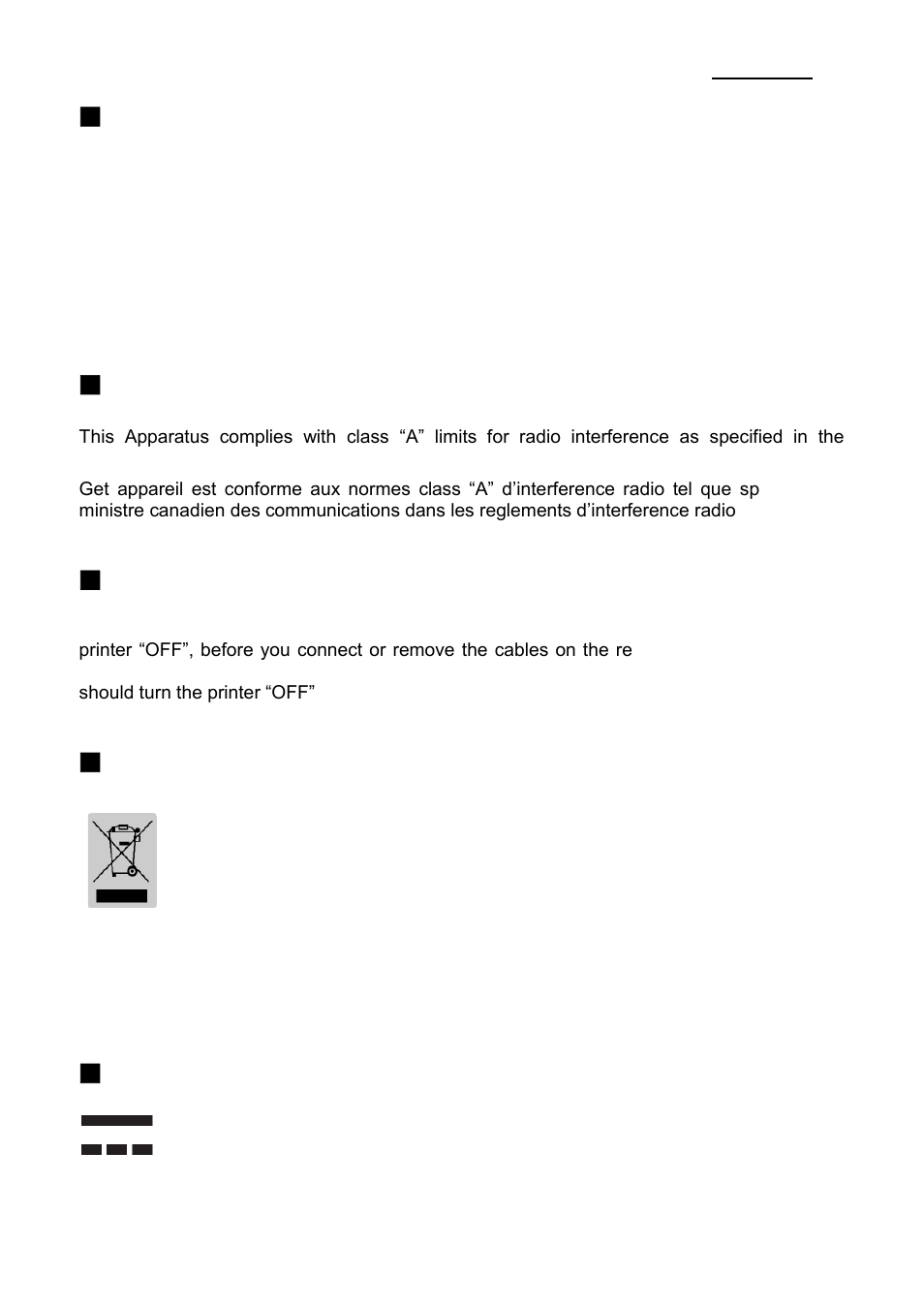 Srp-330 ■ warning - u.s.a, Notice - canada, Caution | Waste electrical and electric equipment (weee), Rating label symbol information | BIXOLON SRP-330 User Manual | Page 4 / 23