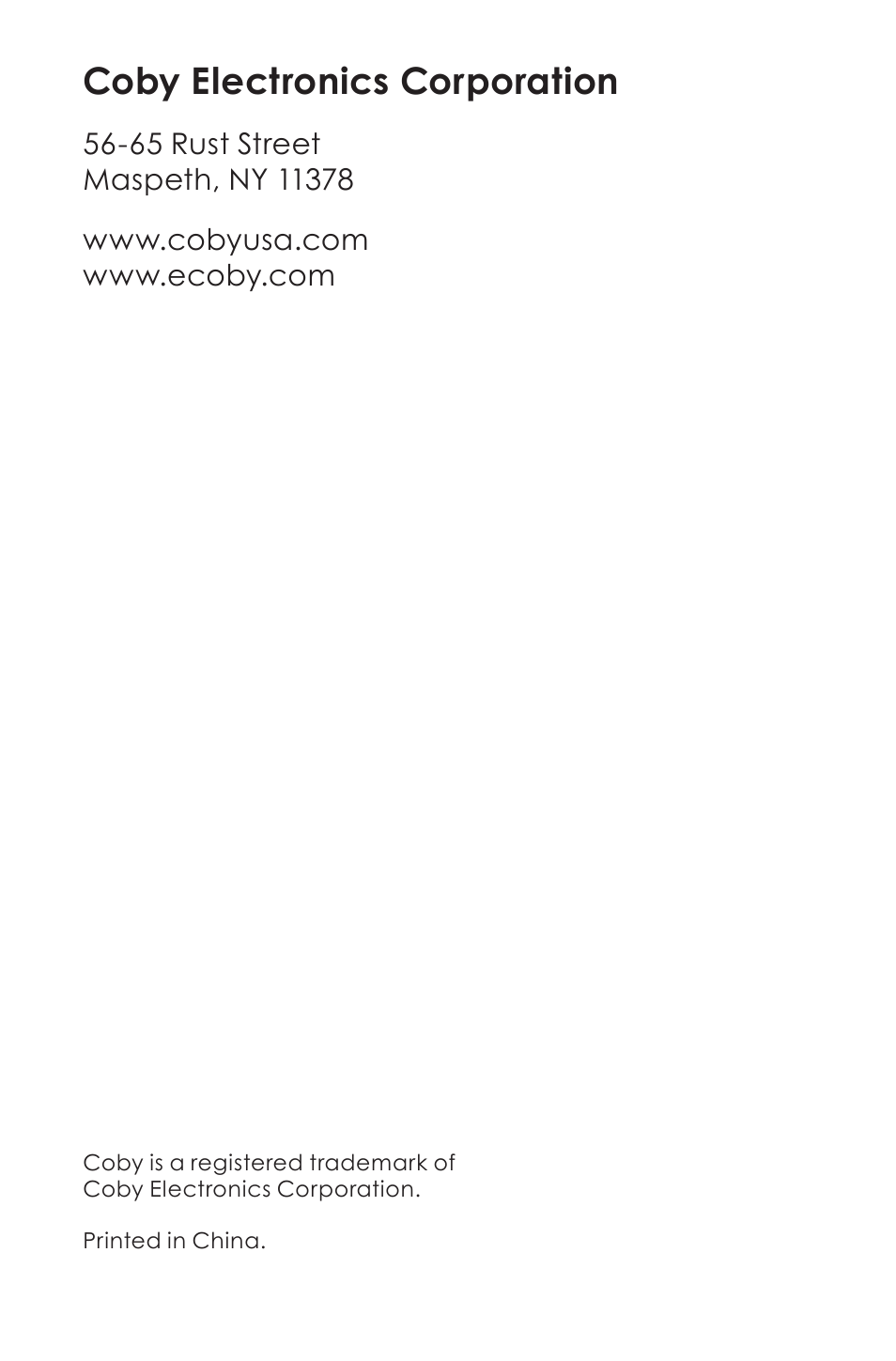 Coby electronics corporation | COBY DP-350 User Manual | Page 36 / 36