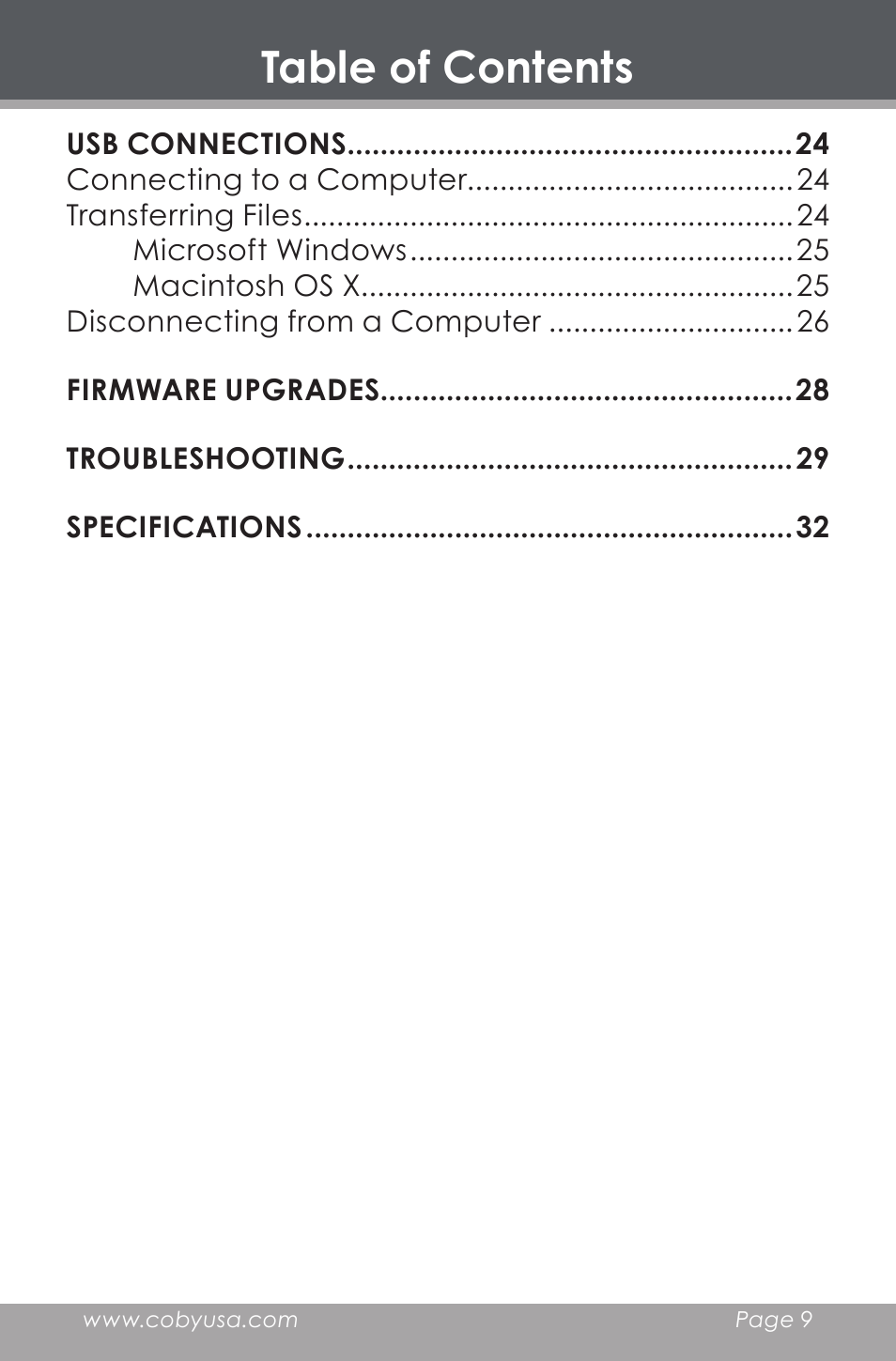 COBY DP-350 User Manual | Page 9 / 36