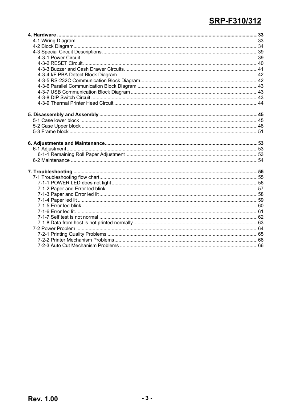 Rev. 1.00 | BIXOLON SRP-F310 User Manual | Page 3 / 66