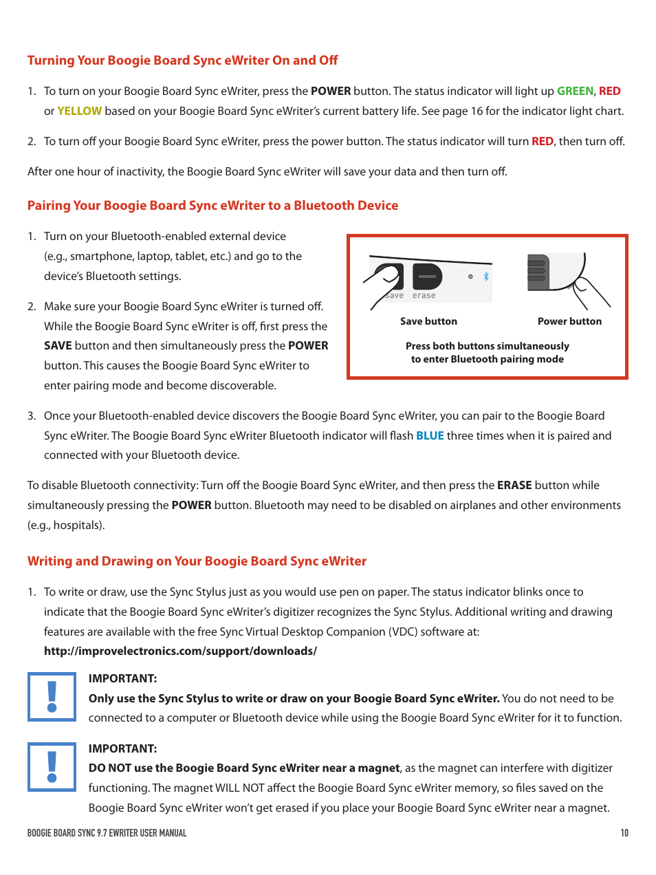 Boogie Board Sync 9.7 eWriter User Manual | Page 10 / 20