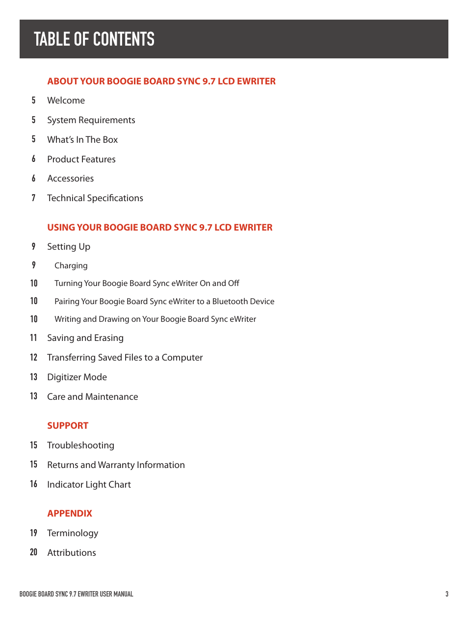 Boogie Board Sync 9.7 eWriter User Manual | Page 3 / 20