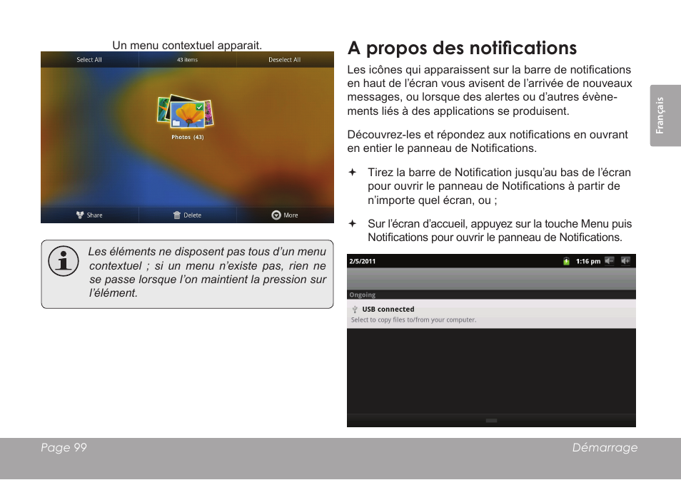 A propos des notifications | COBY electronic MID7012 User Manual | Page 99 / 124