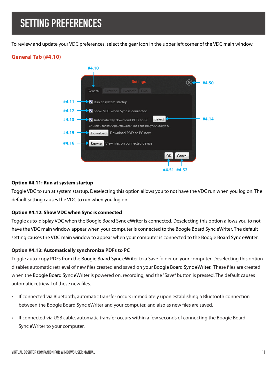 Setting preferences | Boogie Board Sync 9.7 eWriter User Manual | Page 11 / 29