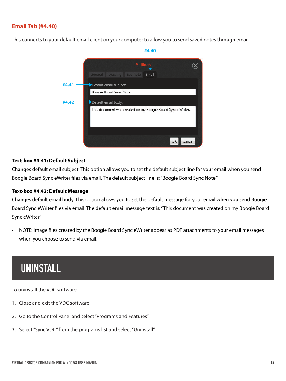 Uninstall | Boogie Board Sync 9.7 eWriter User Manual | Page 15 / 29