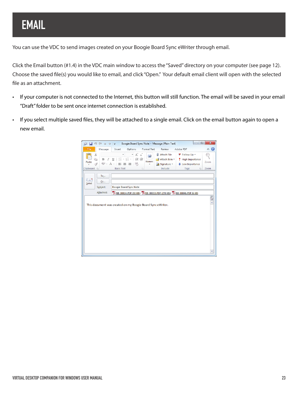 Email | Boogie Board Sync 9.7 eWriter User Manual | Page 23 / 29