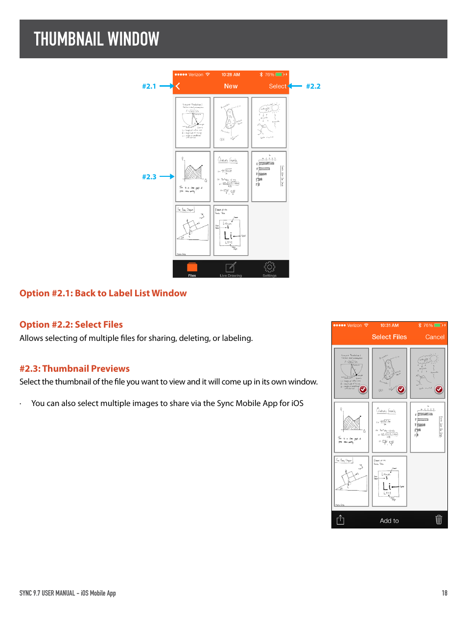 Thumbnail window | Boogie Board Sync 9.7 eWriter User Manual | Page 18 / 26