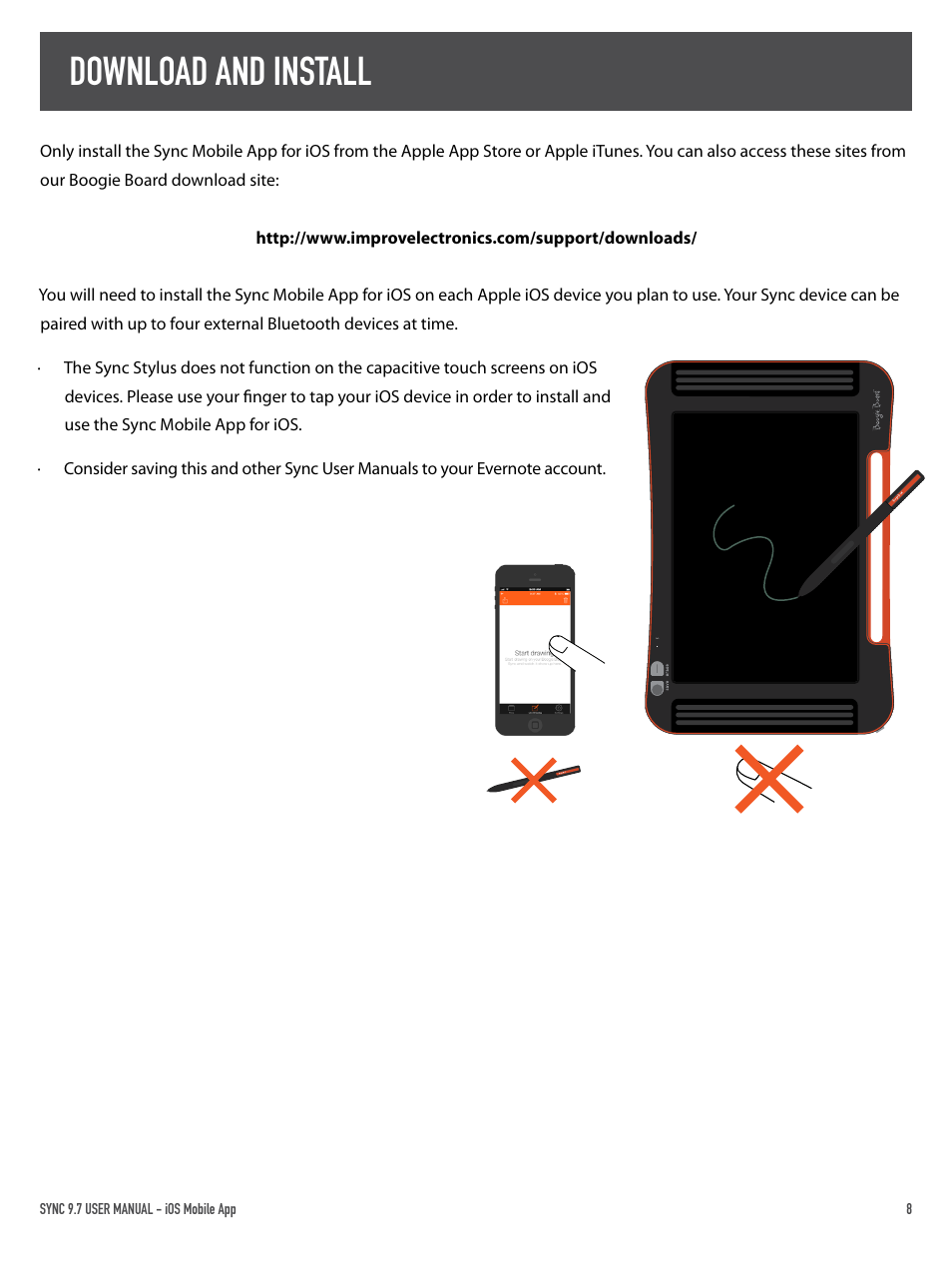 Download and install | Boogie Board Sync 9.7 eWriter User Manual | Page 8 / 26
