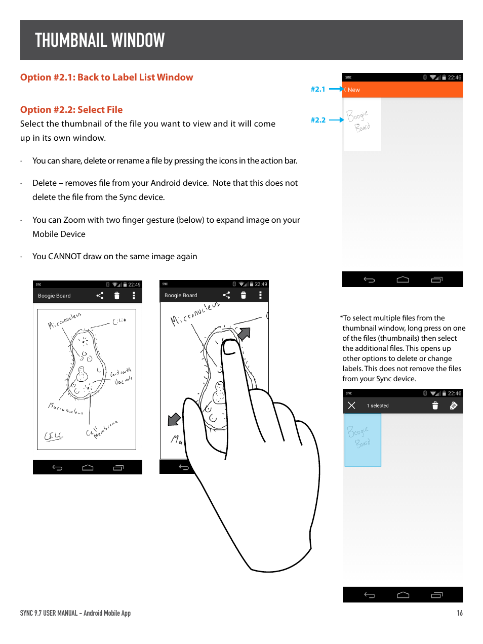 Thumbnail window | Boogie Board Sync 9.7 eWriter User Manual | Page 16 / 23
