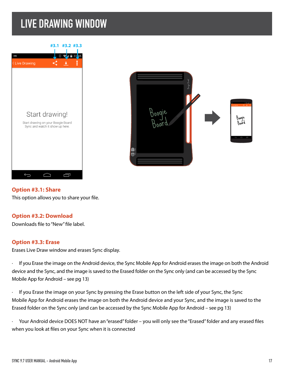 Live drawing window | Boogie Board Sync 9.7 eWriter User Manual | Page 17 / 23