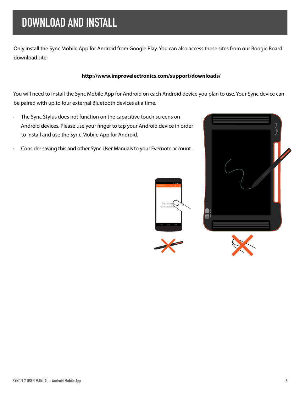 Download and install | Boogie Board Sync 9.7 eWriter User Manual | Page 8 / 23