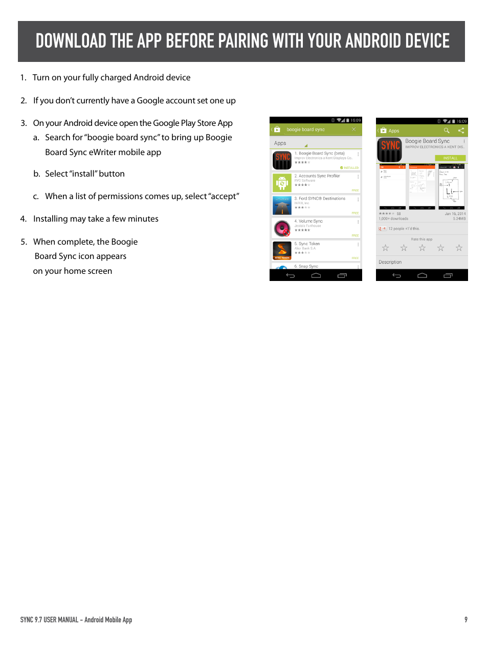 Boogie Board Sync 9.7 eWriter User Manual | Page 9 / 23