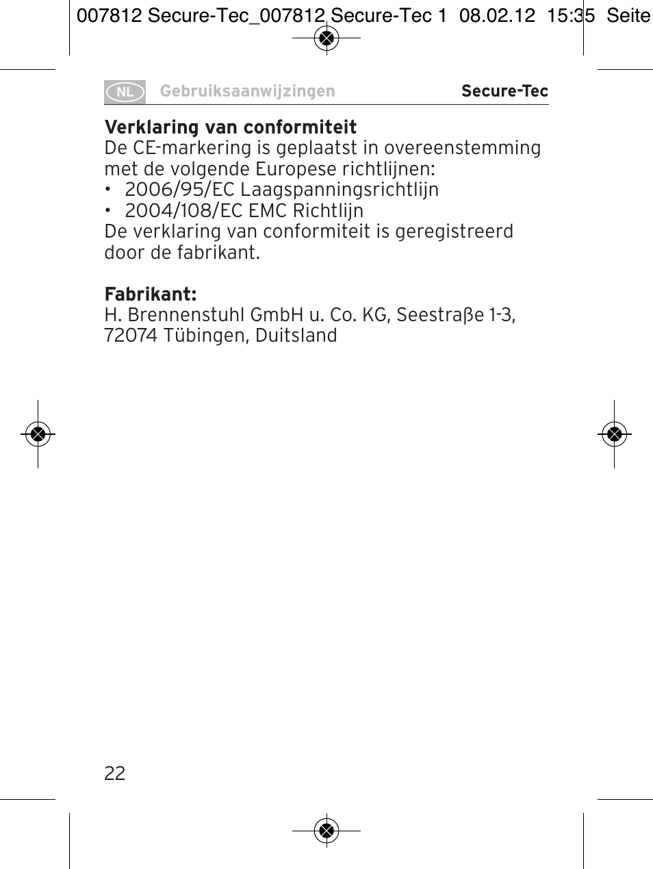 Brennenstuhl Secure-Tec 19.500A extension socket with surge protection 6-way anthracite 2m H05VV-F 3G1,5 User Manual | Page 22 / 64