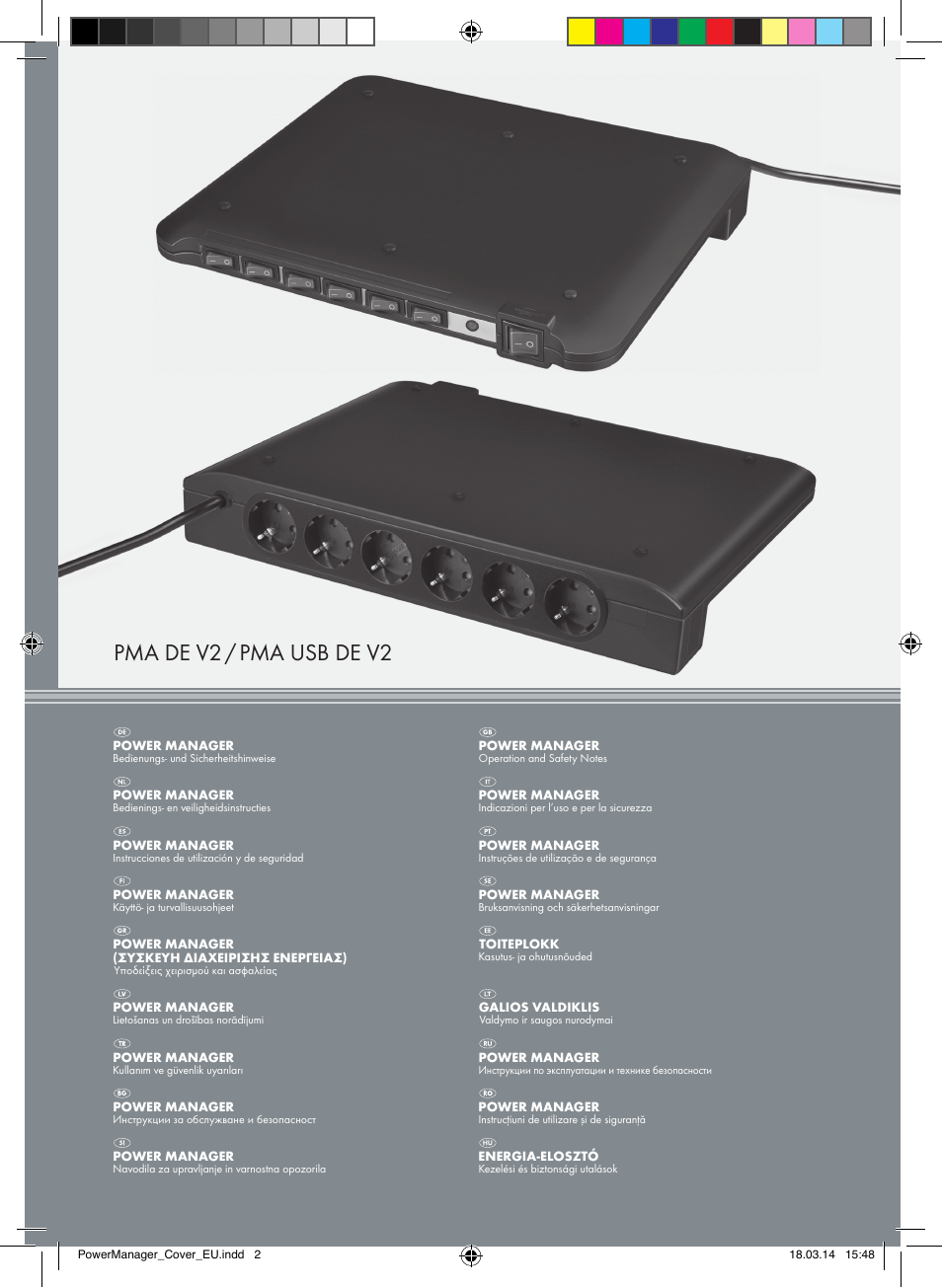 Brennenstuhl Power Manager PMA 19.500A surge protection 6-way 2m H05VV-F 3G1,5 User Manual | 127 pages