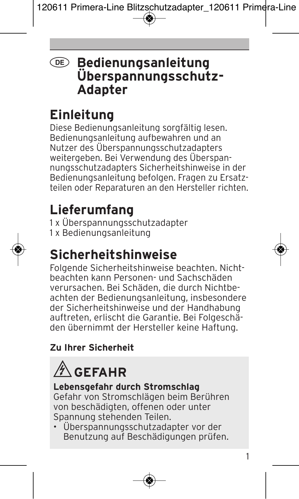 Brennenstuhl Primera-Line 13.500A surge protected adapter User Manual | 88 pages