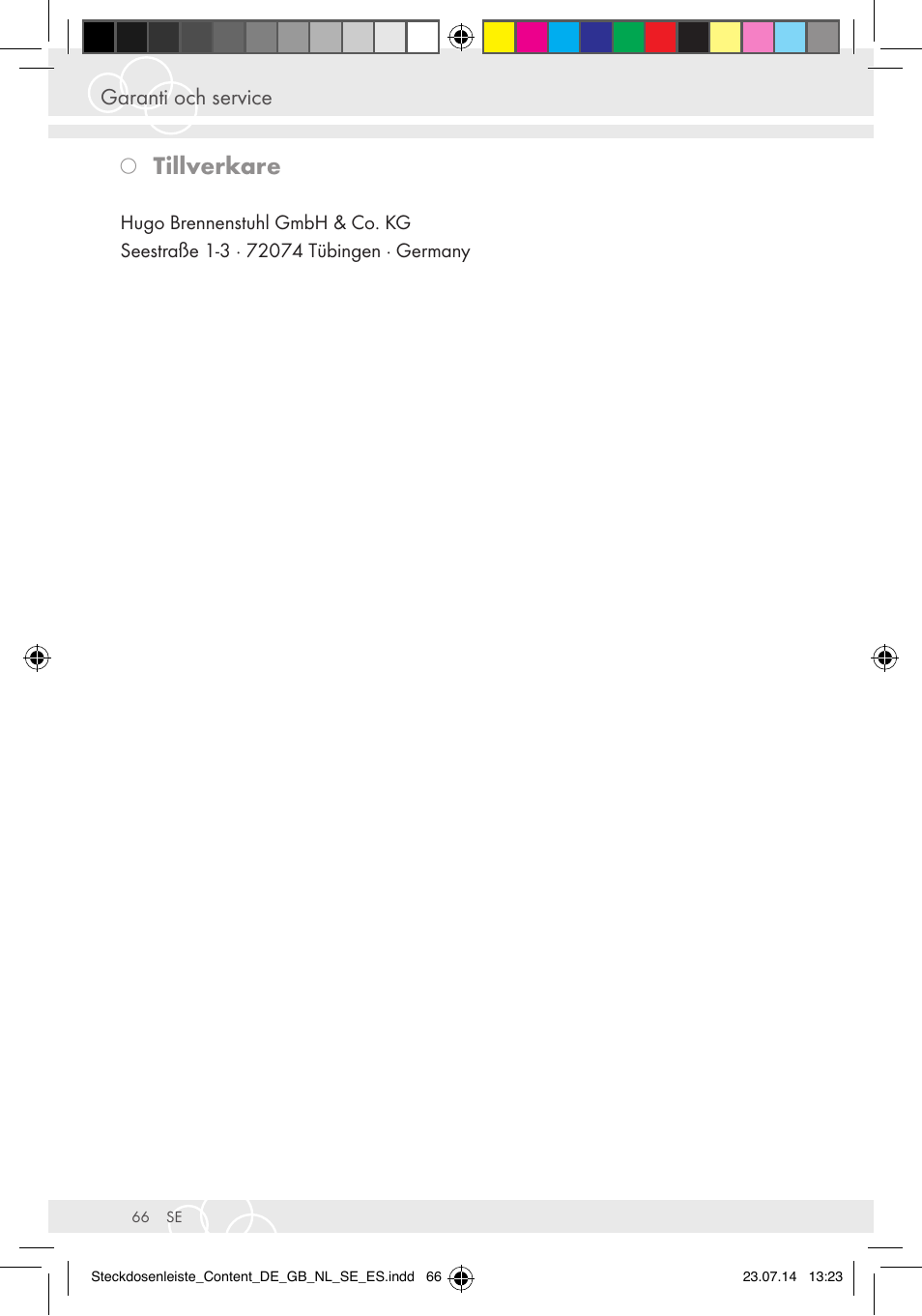 Tillverkare, Garanti och service | Brennenstuhl Eco-Line extension socket energy meter EM 235 5-way white 1,5m H05VV-F 3G1.5 User Manual | Page 66 / 83