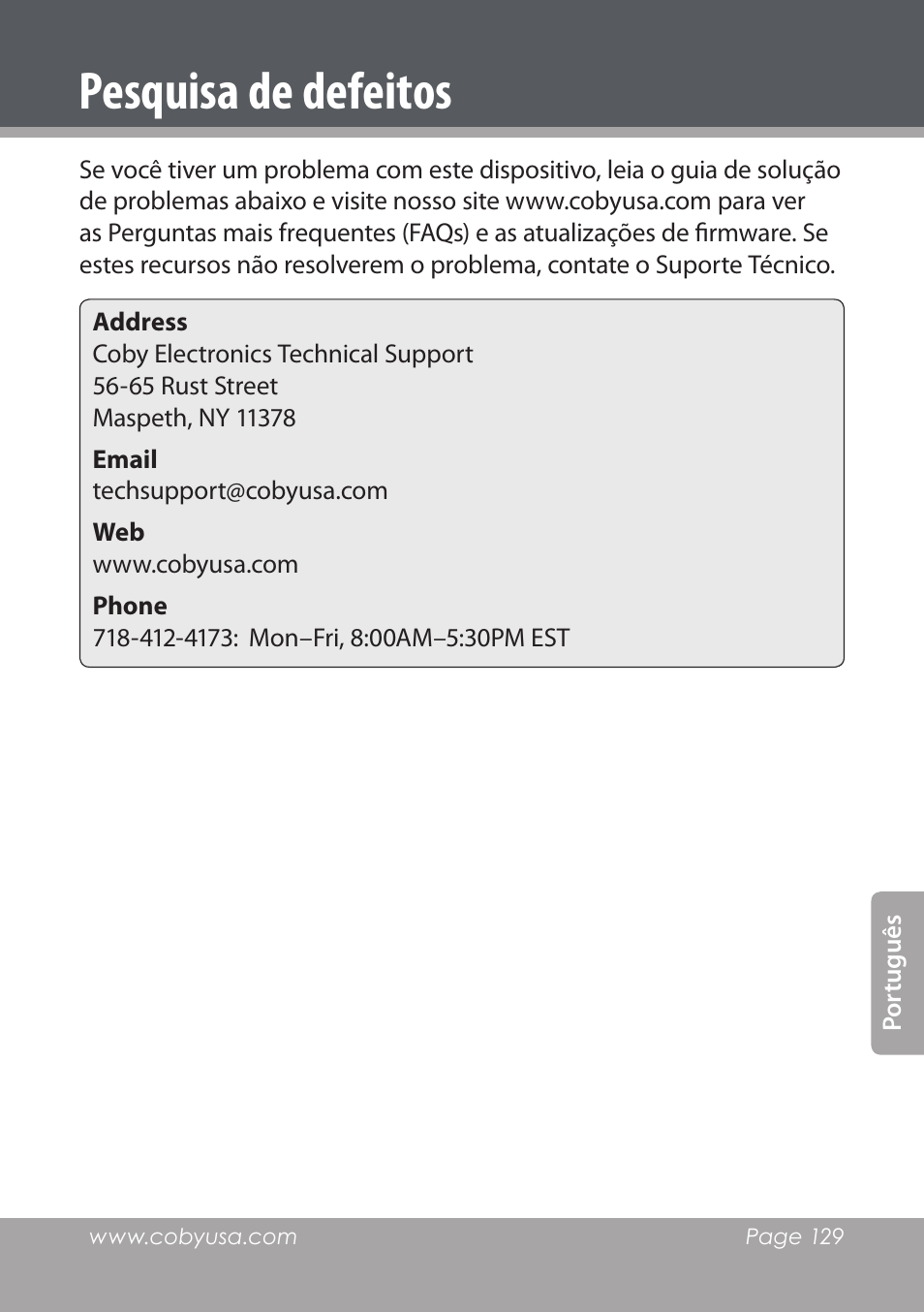 Pesquisa de defeitos | COBY electronic NBPC1022 User Manual | Page 129 / 138