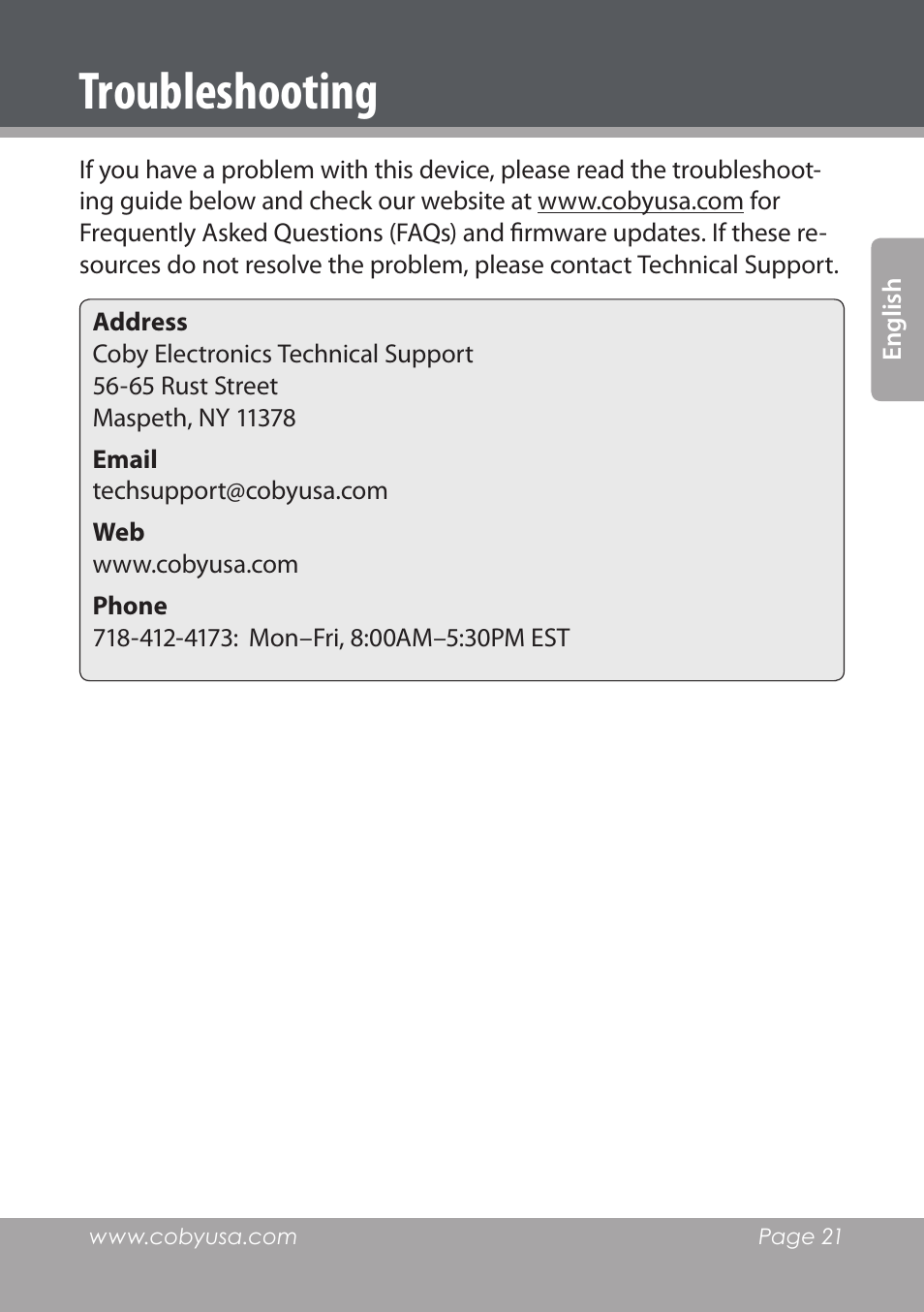Troubleshooting | COBY electronic NBPC1022 User Manual | Page 21 / 138