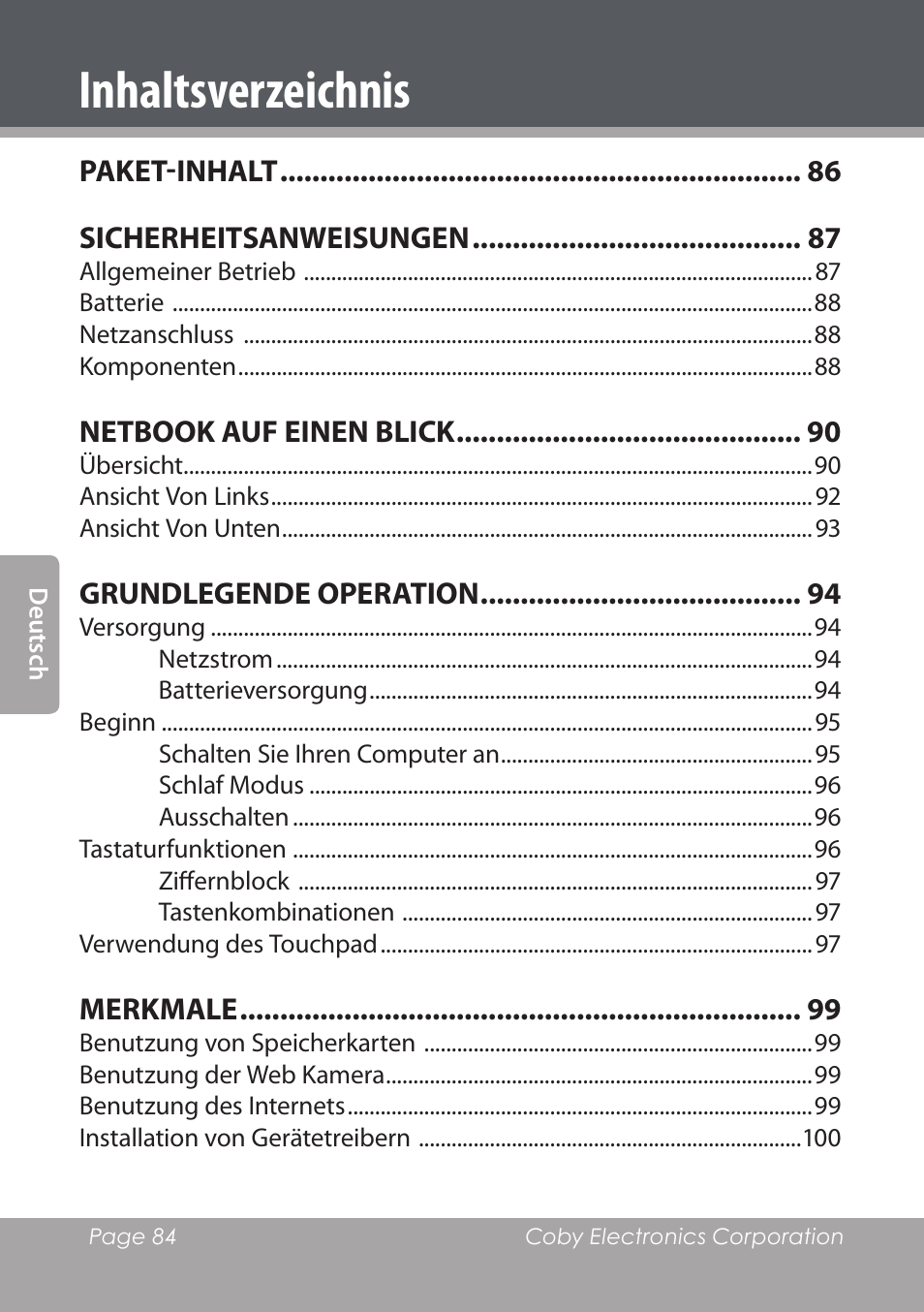 COBY electronic NBPC1022 User Manual | Page 84 / 138