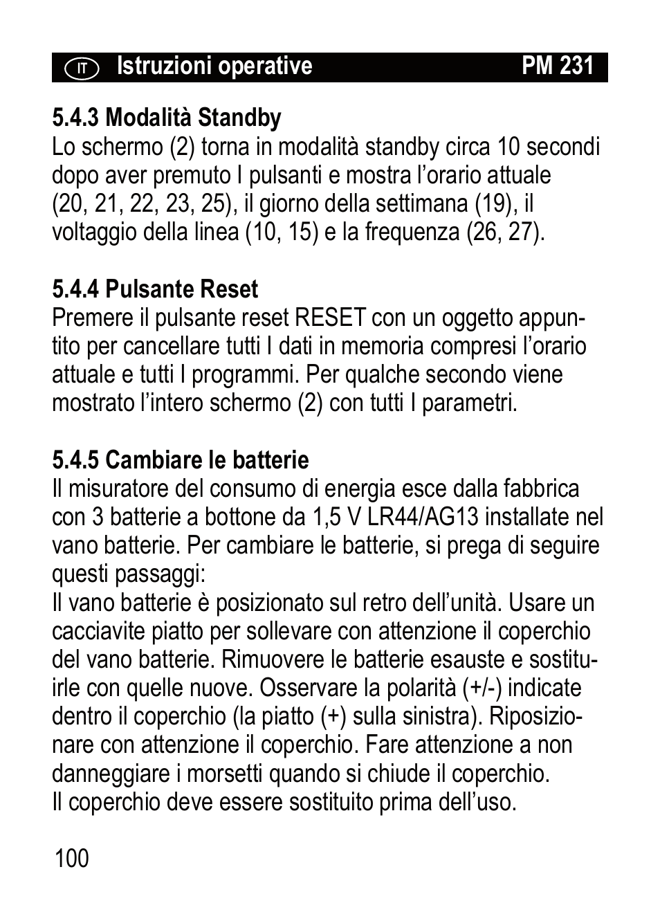 Brennenstuhl Primera-Line Wattage and current meter PM 231 E User Manual | Page 100 / 104