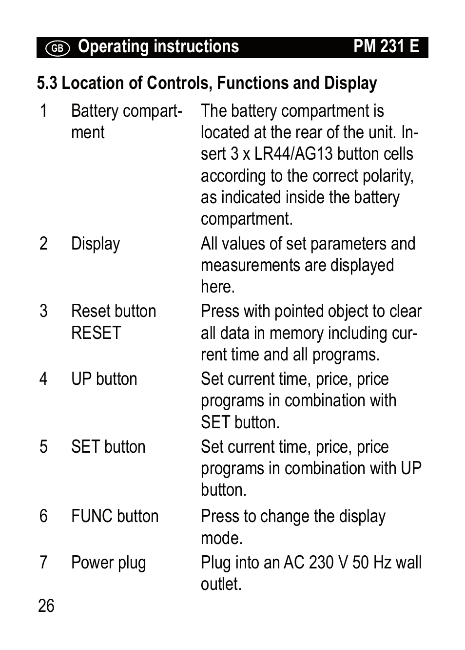 Brennenstuhl Primera-Line Wattage and current meter PM 231 E User Manual | Page 26 / 104