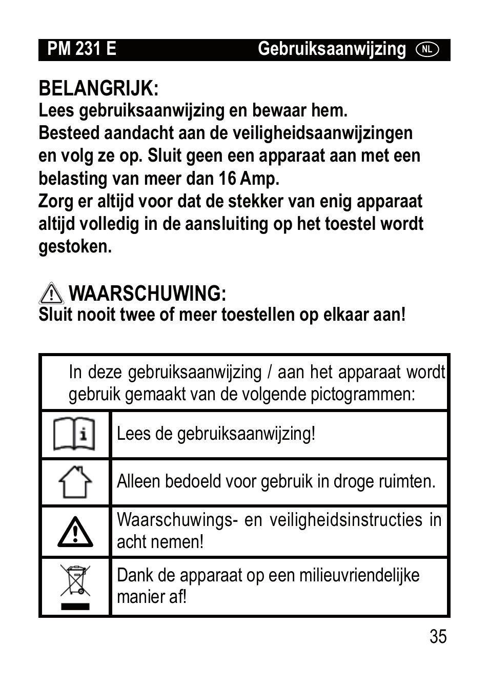 Brennenstuhl Primera-Line Wattage and current meter PM 231 E User Manual | Page 35 / 104