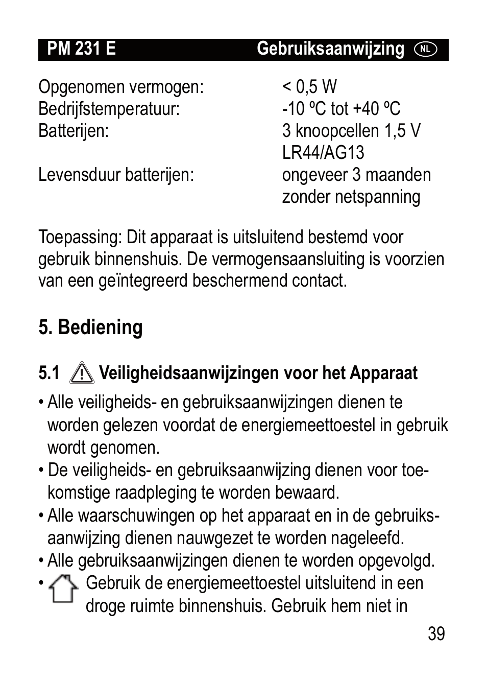 Brennenstuhl Primera-Line Wattage and current meter PM 231 E User Manual | Page 39 / 104