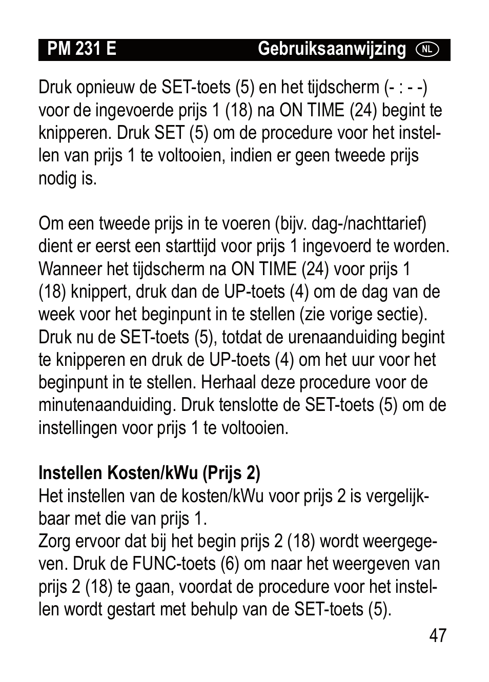 Brennenstuhl Primera-Line Wattage and current meter PM 231 E User Manual | Page 47 / 104