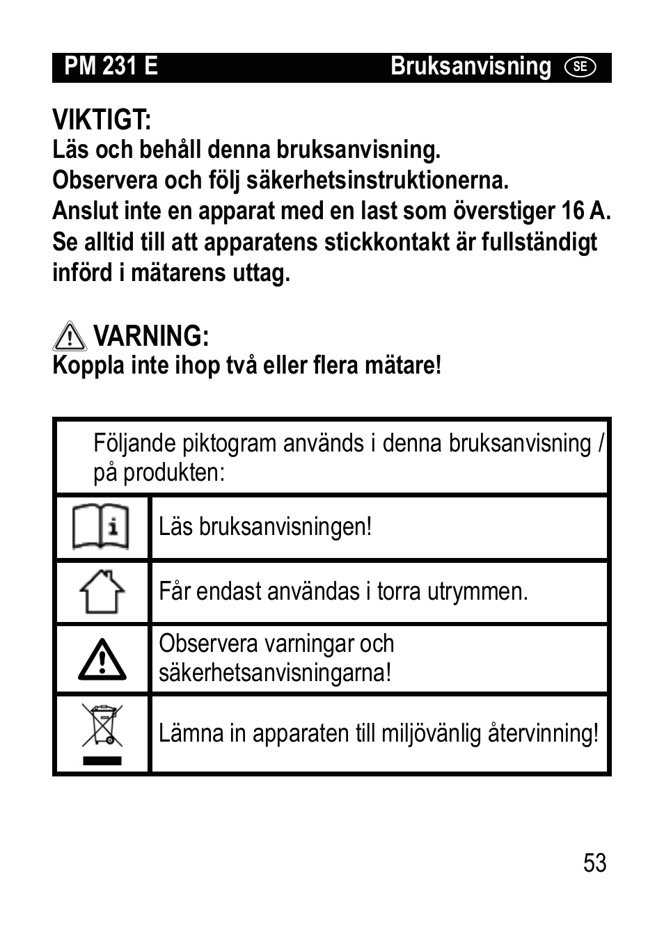 Brennenstuhl Primera-Line Wattage and current meter PM 231 E User Manual | Page 53 / 104