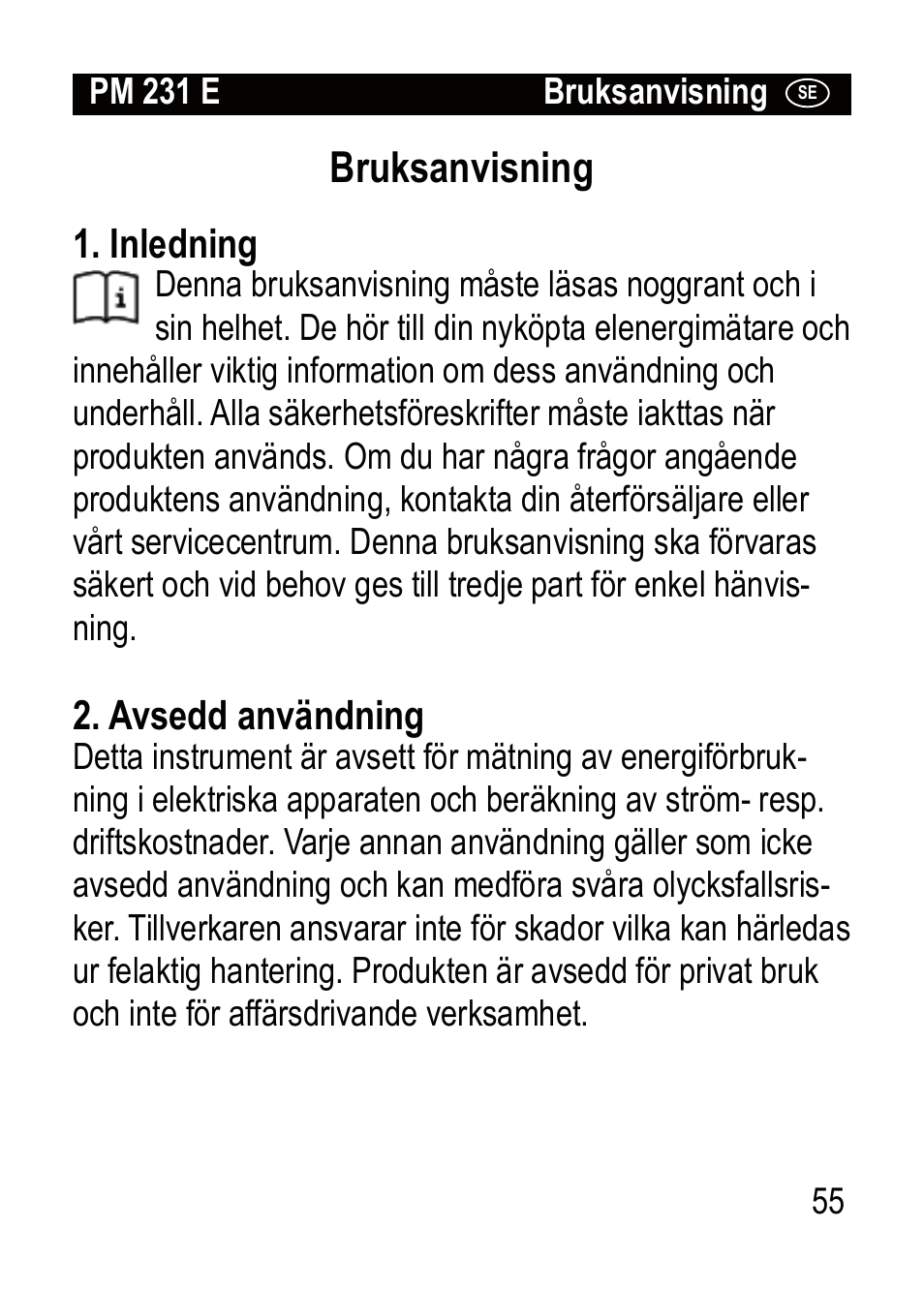 Bruksanvisning | Brennenstuhl Primera-Line Wattage and current meter PM 231 E User Manual | Page 55 / 104