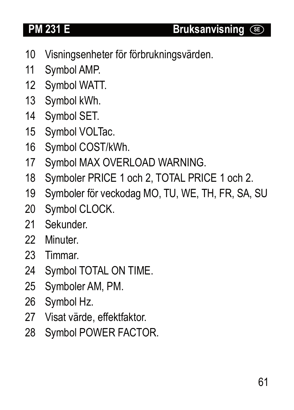 Brennenstuhl Primera-Line Wattage and current meter PM 231 E User Manual | Page 61 / 104