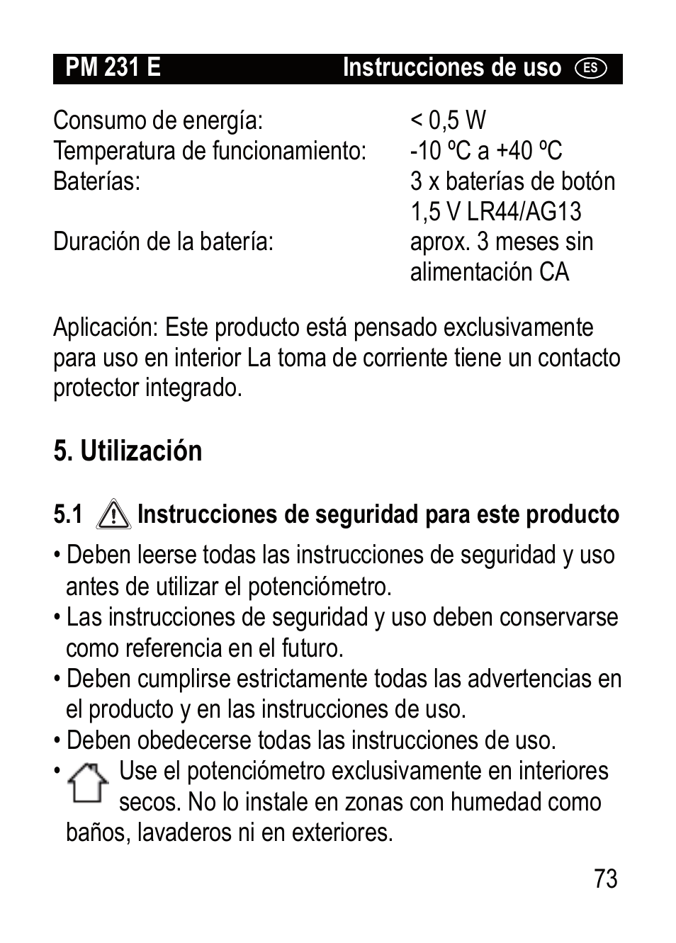 Brennenstuhl Primera-Line Wattage and current meter PM 231 E User Manual | Page 73 / 104