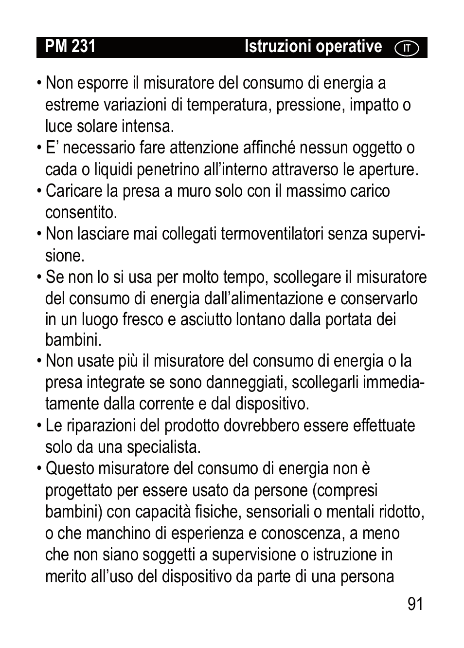 Brennenstuhl Primera-Line Wattage and current meter PM 231 E User Manual | Page 91 / 104