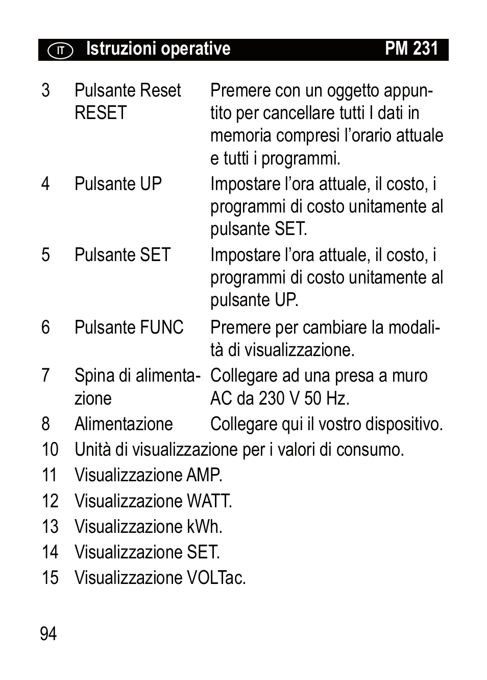 Brennenstuhl Primera-Line Wattage and current meter PM 231 E User Manual | Page 94 / 104