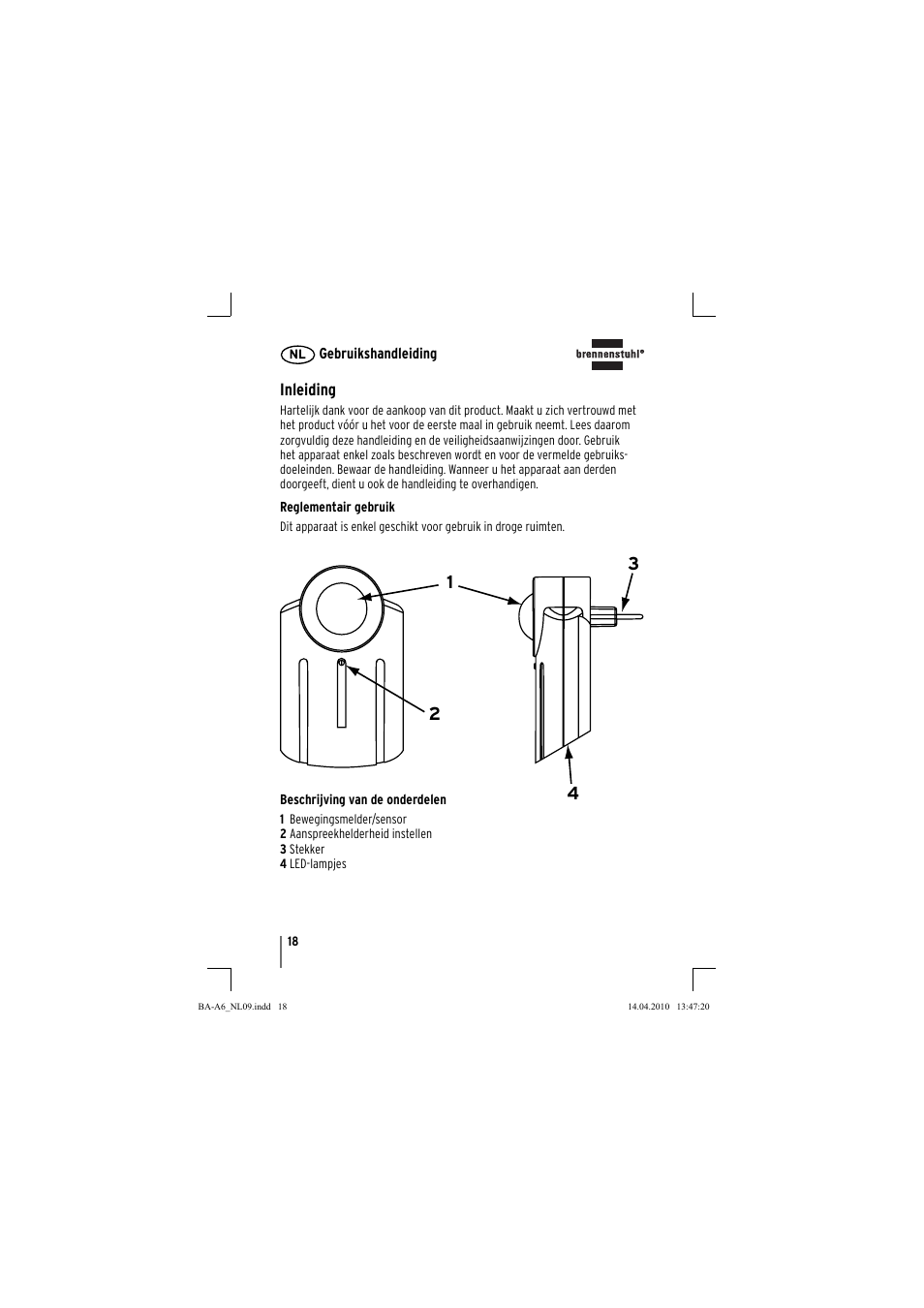 Brennenstuhl Primera-Line Nightlight NL LED with PIR sensor and twilight sensor User Manual | Page 18 / 48