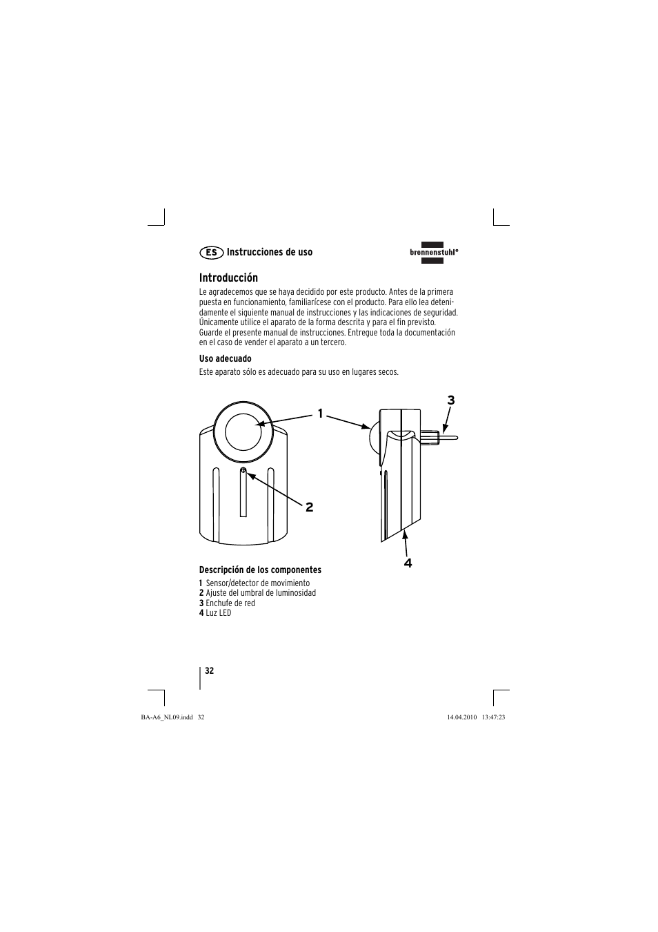 Brennenstuhl Primera-Line Nightlight NL LED with PIR sensor and twilight sensor User Manual | Page 32 / 48