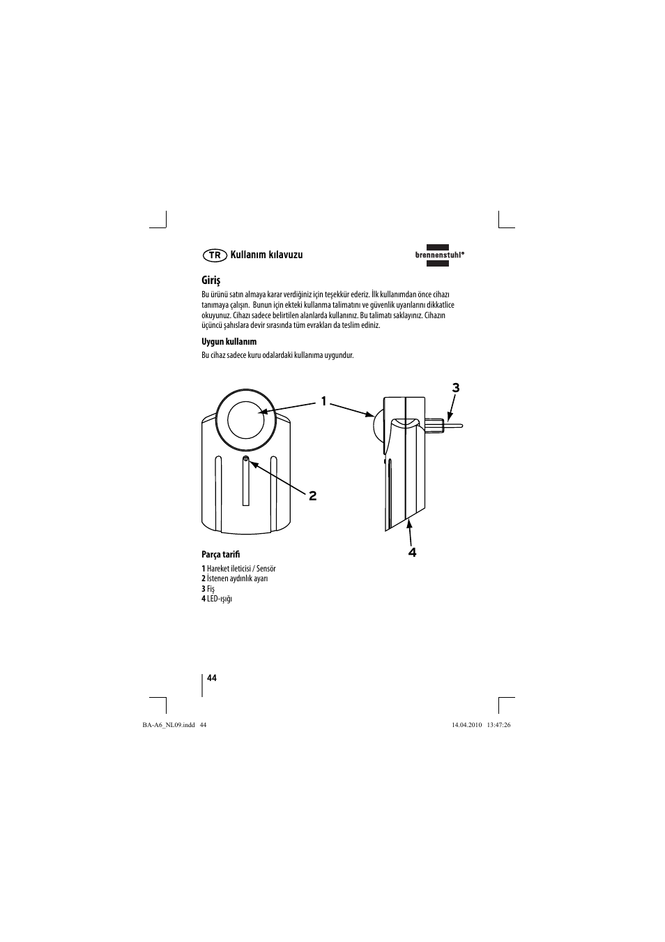 Brennenstuhl Primera-Line Nightlight NL LED with PIR sensor and twilight sensor User Manual | Page 44 / 48