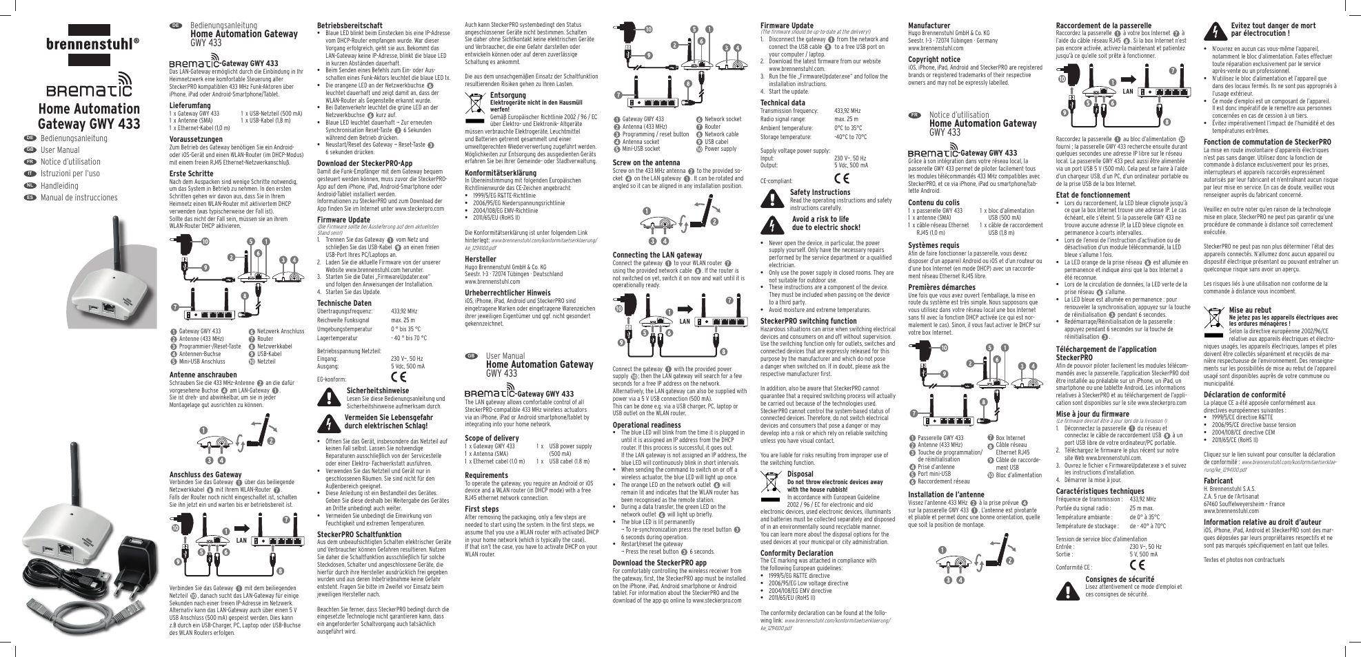 Brennenstuhl Brematic Home Automation Gateway GWY 433 Starter Kit User Manual | 2 pages