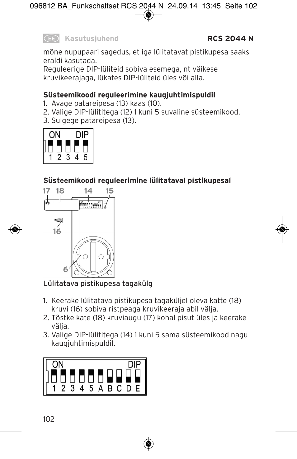 Brennenstuhl Remote Control Set RCS 2044 N Comfort User Manual | Page 102 / 108