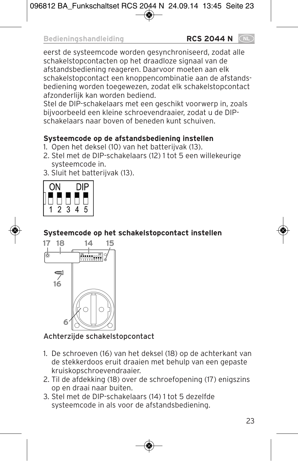 Brennenstuhl Remote Control Set RCS 2044 N Comfort User Manual | Page 23 / 108