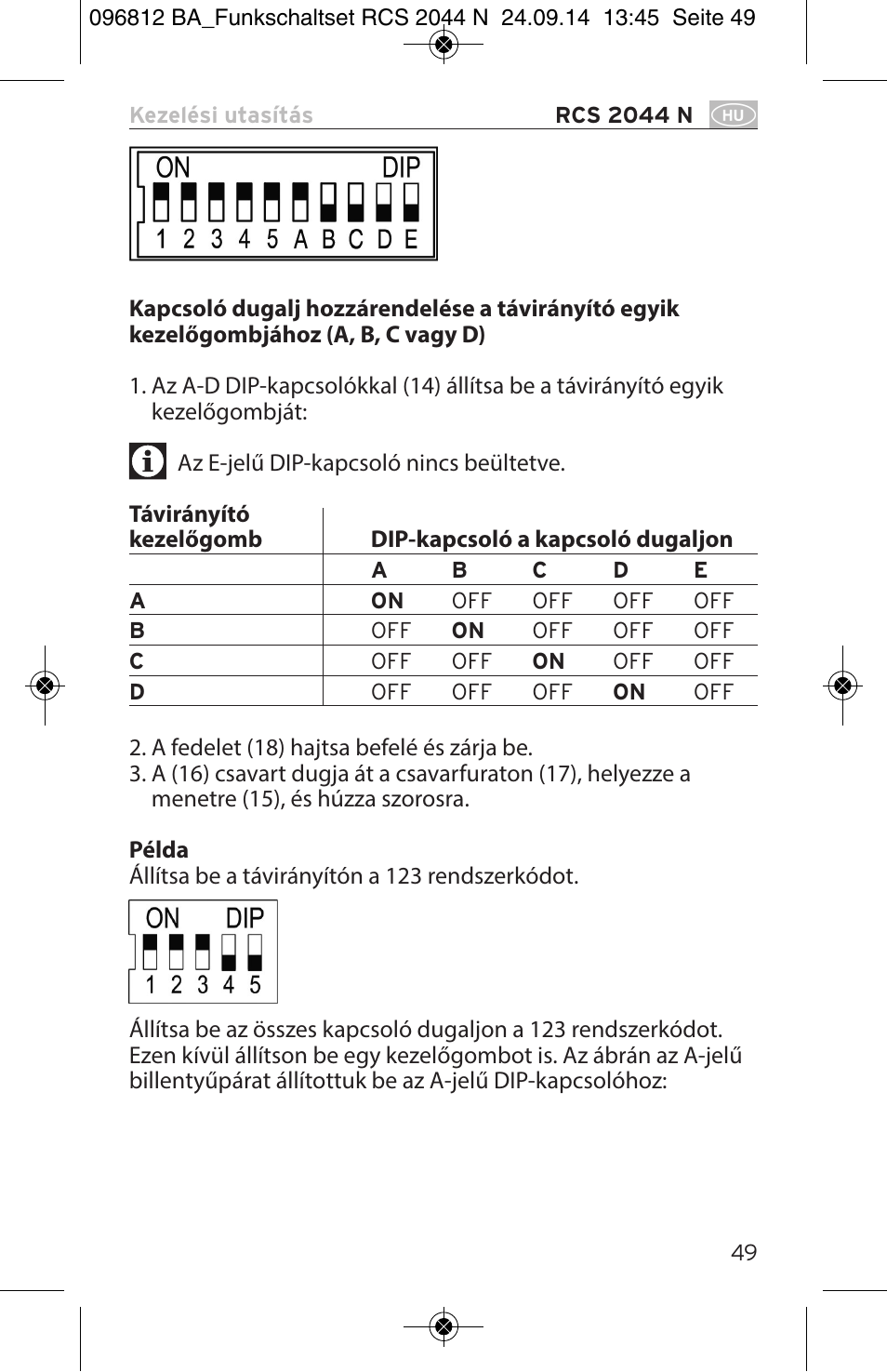 Brennenstuhl Remote Control Set RCS 2044 N Comfort User Manual | Page 49 / 108