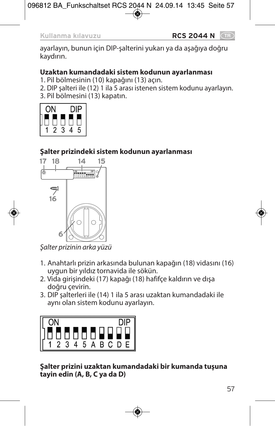 Brennenstuhl Remote Control Set RCS 2044 N Comfort User Manual | Page 57 / 108