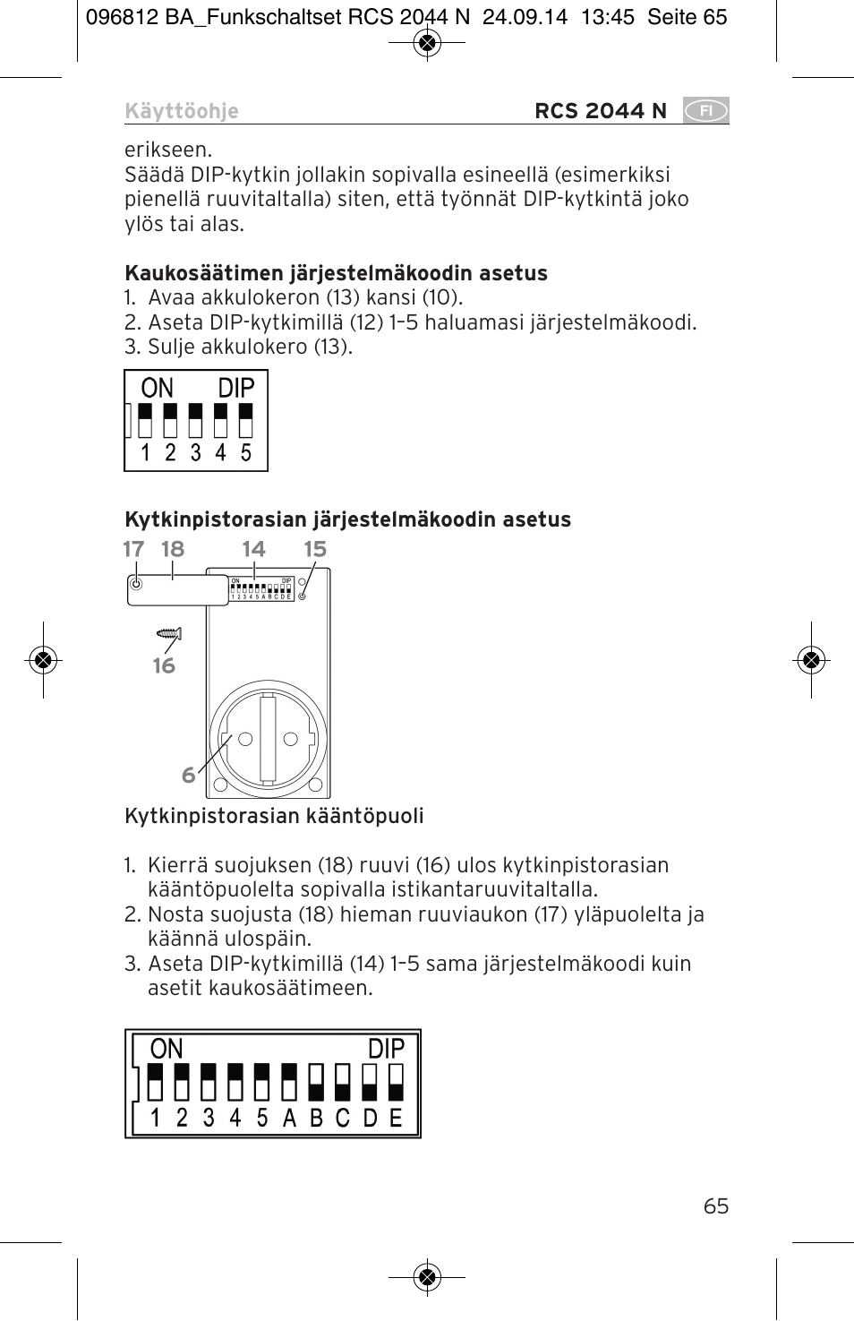 Brennenstuhl Remote Control Set RCS 2044 N Comfort User Manual | Page 65 / 108