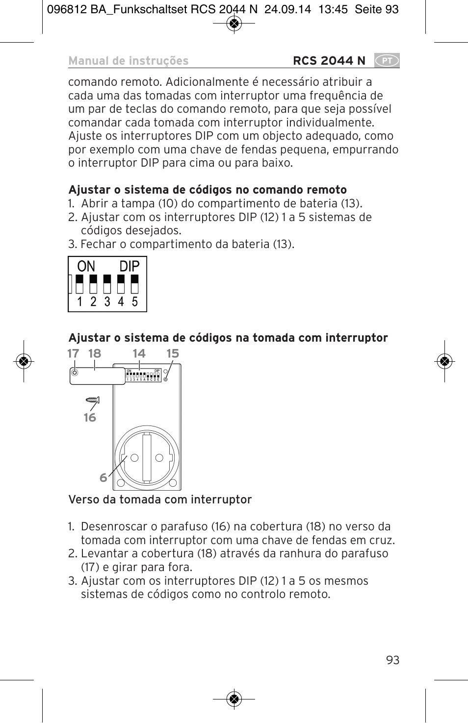 Brennenstuhl Remote Control Set RCS 2044 N Comfort User Manual | Page 93 / 108