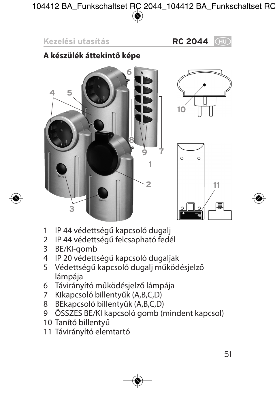Brennenstuhl Primera-Line Remote control set RC 2044 User Manual | Page 51 / 56