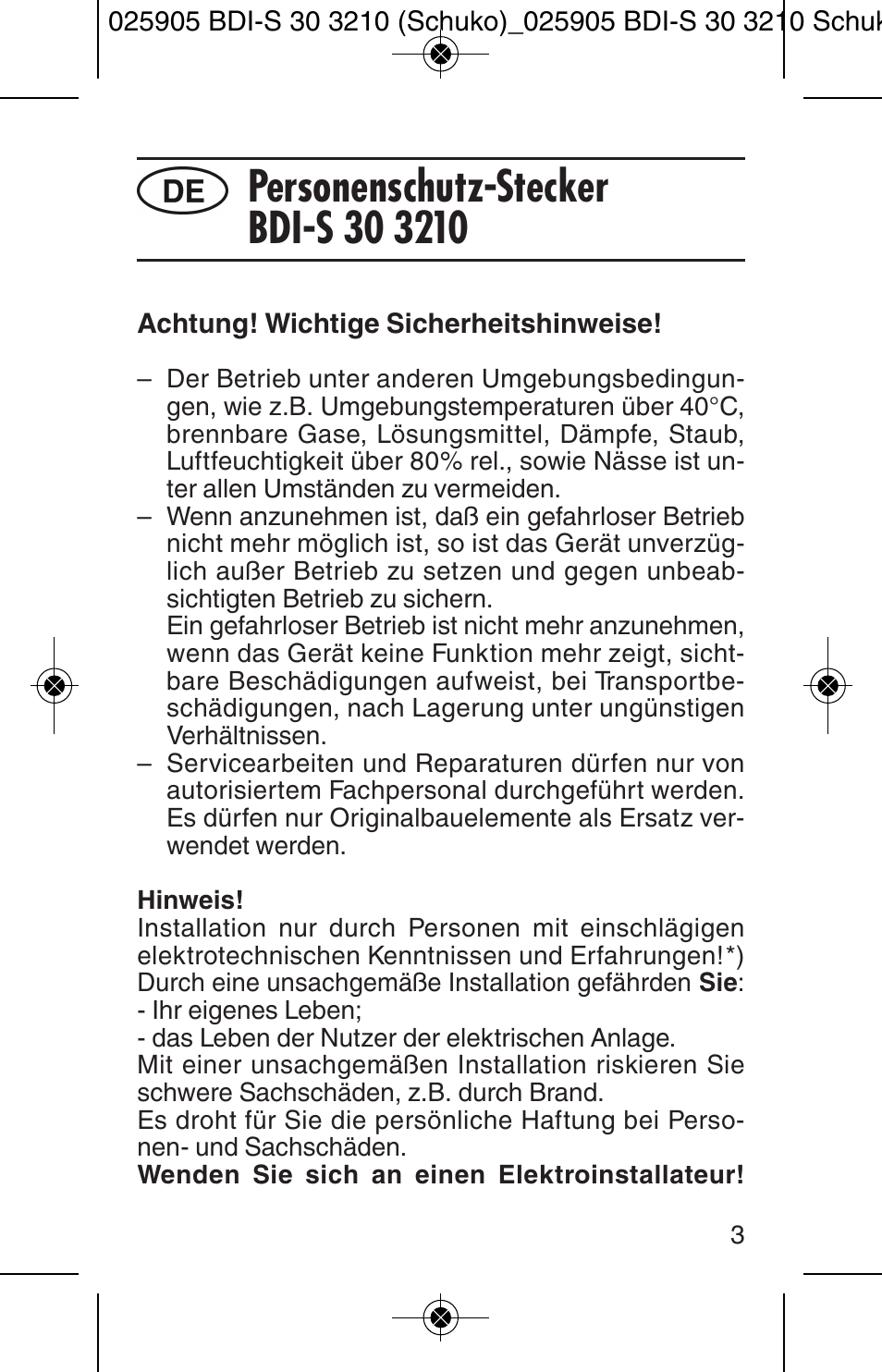 Brennenstuhl Garant S Bretec FI IP44 cable reel 40m H07RN-F 3G1,5 User Manual | Page 3 / 40